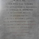 Deposito Museo Civico A. Olmo, Epigrafe Visita a Savigliano di Umberto I, 1899