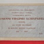 Liceo G. Arimondi, interno, I Piano. Epigrafe G.V. Schiaparelli, Astronomo