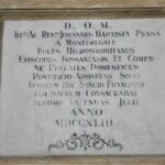 S. Francesco, facciata Est. Epigrafe Consacrazione Chiesa 1743