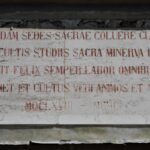 Convento S. Chiara, facciata Ovest. Epigrafe Celebrativa Inaugurazione Liceo Classico 1950