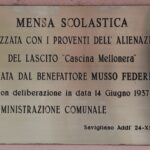 Mensa Scolastica Comunale, Piazza Galateri. Targa Inaugurazione 2001