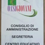 Oasi Giovani, facciata Sud, Ingresso Corso Roma. Targa Centro Educativo Post-scolastico C. e C. Roggiapane